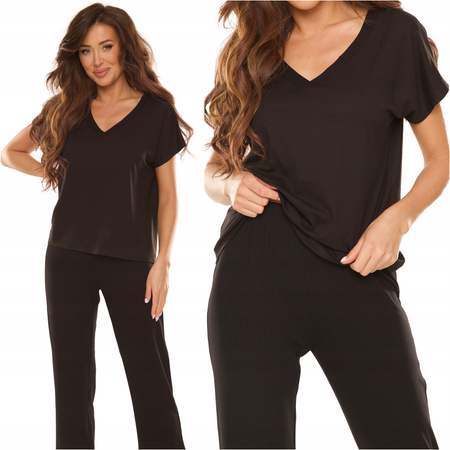 694  FREYA II czarna  Piżama DE LAFENSE