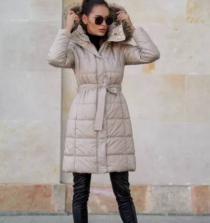 JTTW474-100-1  Kurtka FAN  LEATHER beż