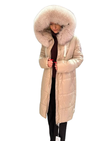 JTTW577-100-1  Kurtka FAN LEATHER perłowy beż