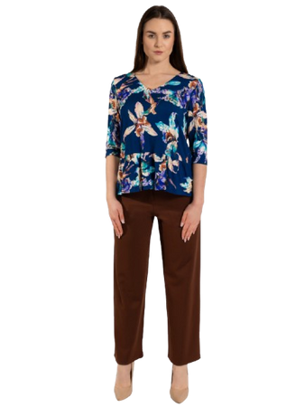 SPO-0205  Spodnie brązowe SABINA