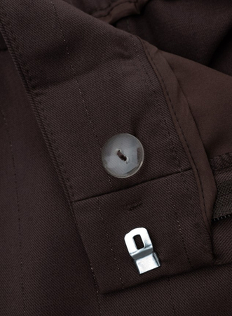 80987 KMX  Spodnie garniturowe na kant w prążek w odcieniu  gorzkiej czekolady