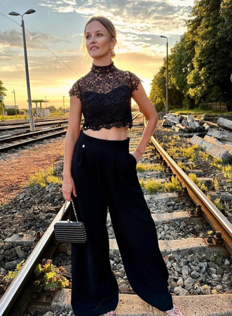 GRETA Bluzka czarna JERSA 