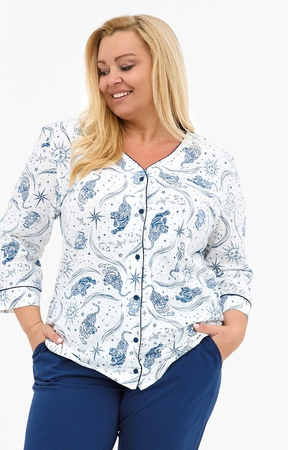 162/446 KRISTIN 2  granatowa Piżama CORNETTE