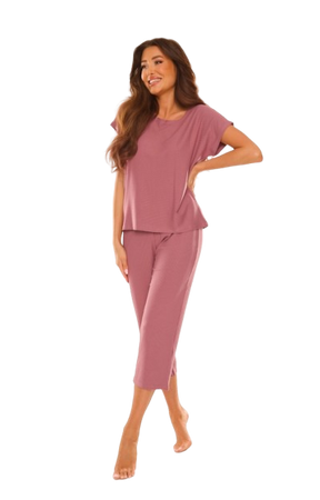 696  FREYA różowa Piżama DE LAFENSE