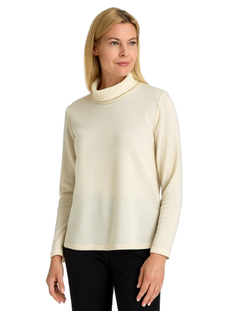 BL-7204  Bluzka kremowa z golfem SABINA