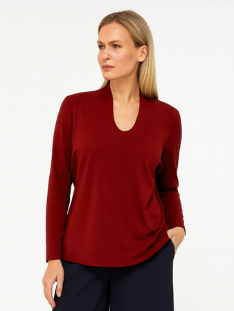 BL-7252  Bluzka bordowa SABINA