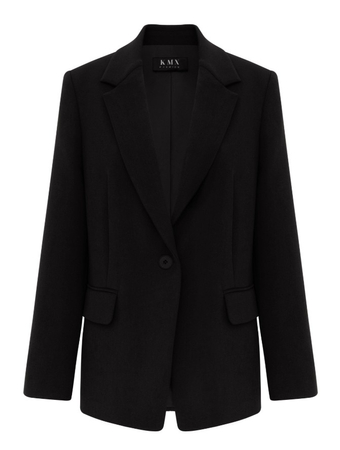 10855 KMX Klasyczna marynarka na jeden guzik - czarna