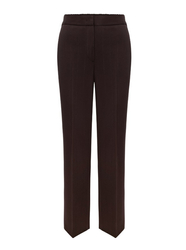 80987 KMX  Spodnie garniturowe na kant w prążek w odcieniu  gorzkiej czekolady