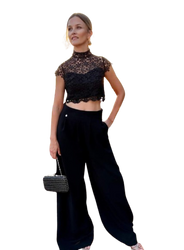 FLORINA Spodnie czarne JERSA 