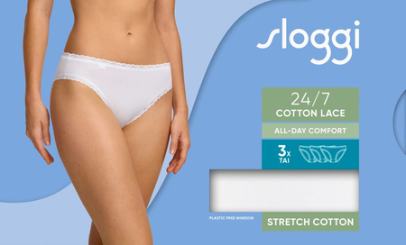 Sloggi 24/7 Cotton  Lace Tai C3P/03  majtki SLOGGI