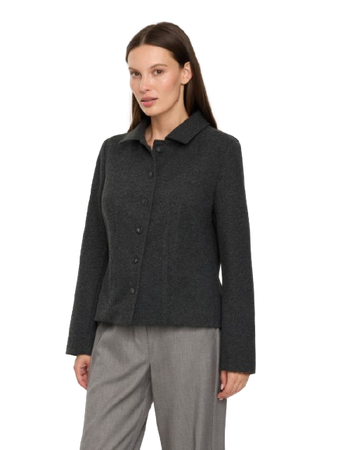 10795 KMX Żakiet z miękkiej dzianiny zapinany na guziki - brązowy