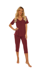 878 DAHLIA bordo Piżama DE LAFENSE