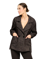 18643 KMX Kurtka z naszywanymi kieszeniami - czekoladowa