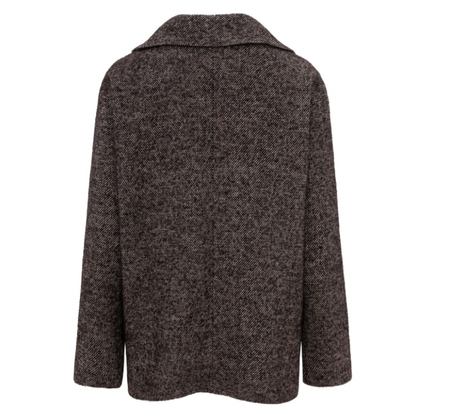 18643 KMX Kurtka z naszywanymi kieszeniami - czekoladowa