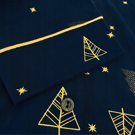 482/447 GOLD granatowa w choinki Piżama CORNETTE