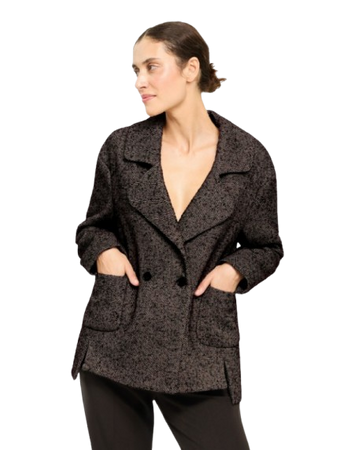 18643 KMX Kurtka z naszywanymi kieszeniami - czekoladowa