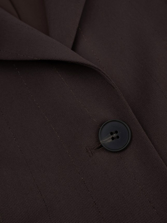 10861 KMX Klasyczna marynarka w prążek w odcieniu gorzkiej czekolady