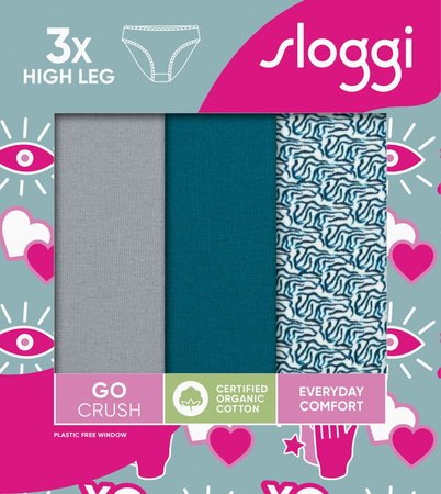 Sloggi GO Crush High Leg C3P /V022 Majtki SLOGGI