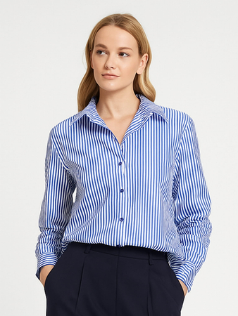 KO-027  Koszula niebieska paski SABINA