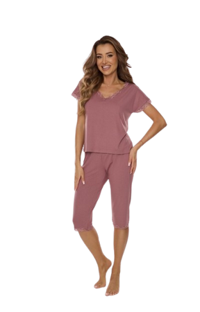 880 HAZEL  jagodowa Piżama DE LAFENSE