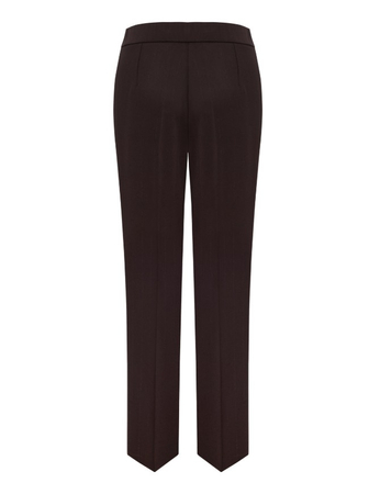 80987 KMX  Spodnie garniturowe na kant w prążek w odcieniu  gorzkiej czekolady