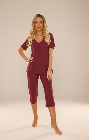 878 DAHLIA bordo Piżama DE LAFENSE